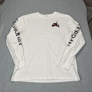 Nike‎ Jordan Classic AJ 1 Retro White Long Sleeve Size XL T-Shirt